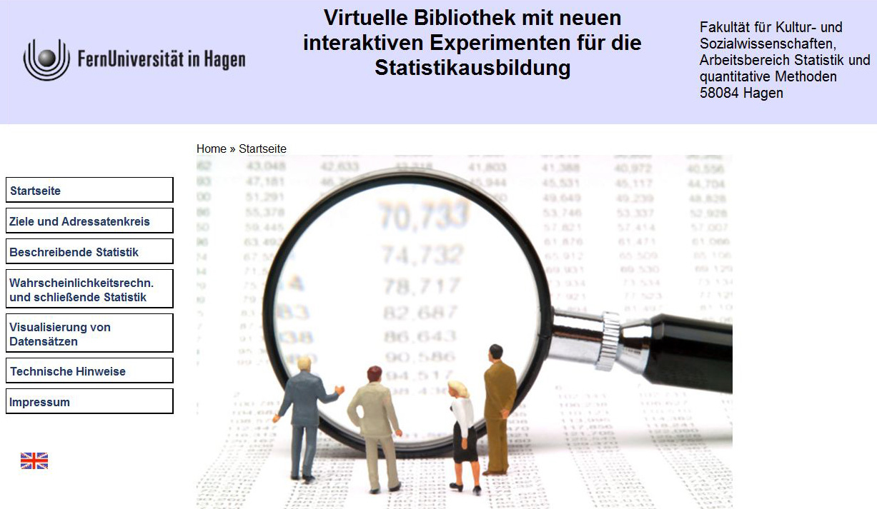 Image for Eine virtuelle Bibliothek mit neuen interaktiven Experimenten für die Statistikausbildung