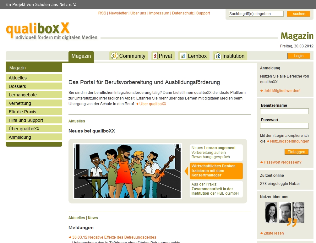 Image for qualiboXX – Das Portal für Berufsvorbereitung und Ausbildungsförderung